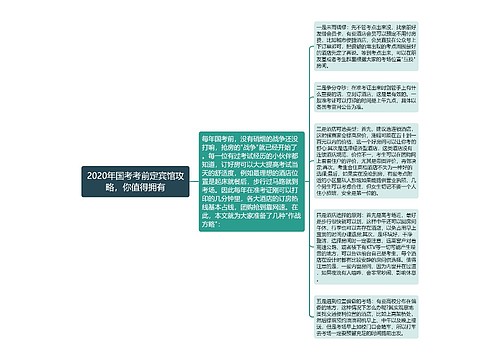 2020年国考考前定宾馆攻略，你值得拥有