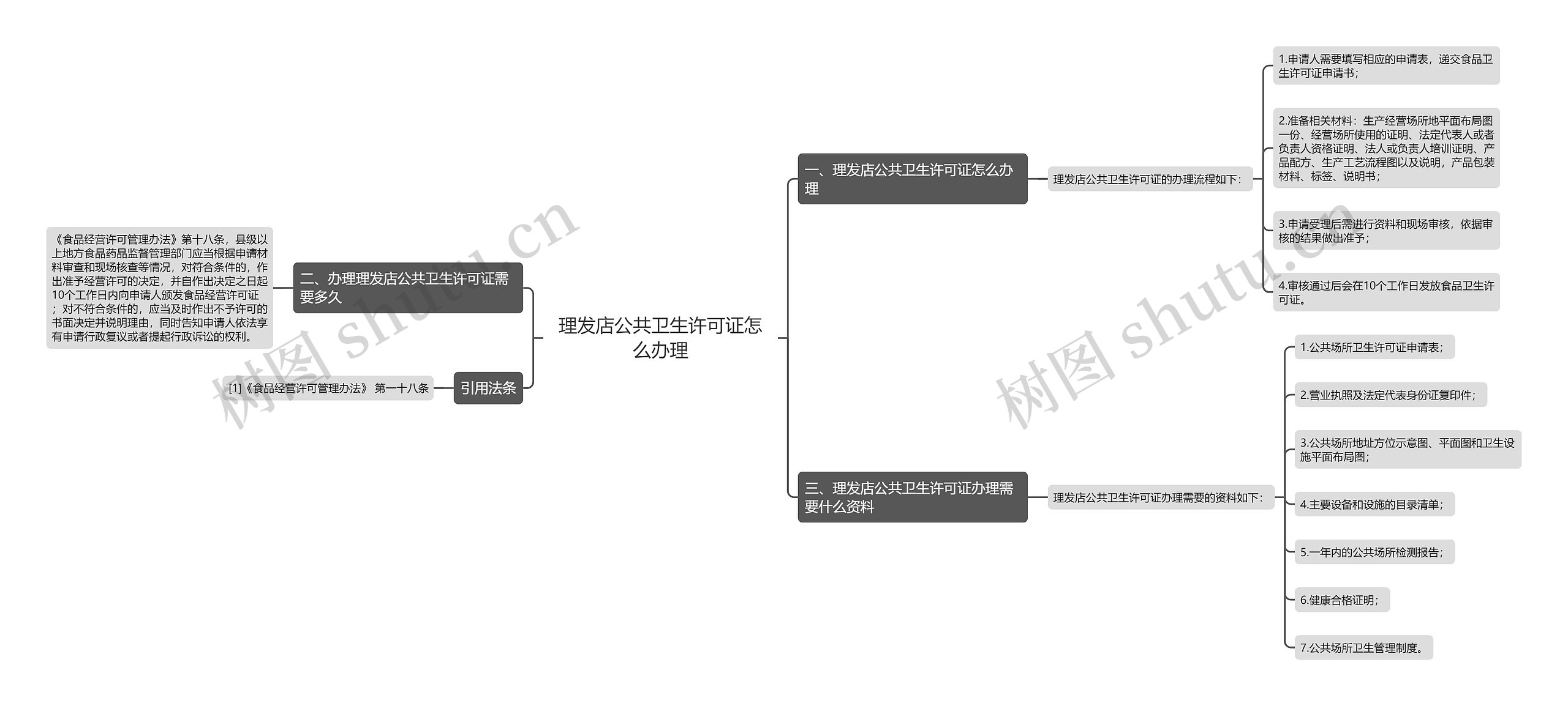 理发店公共卫生许可证怎么办理思维导图