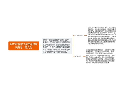 2019年国家公务员考试常识备考：蜀文化