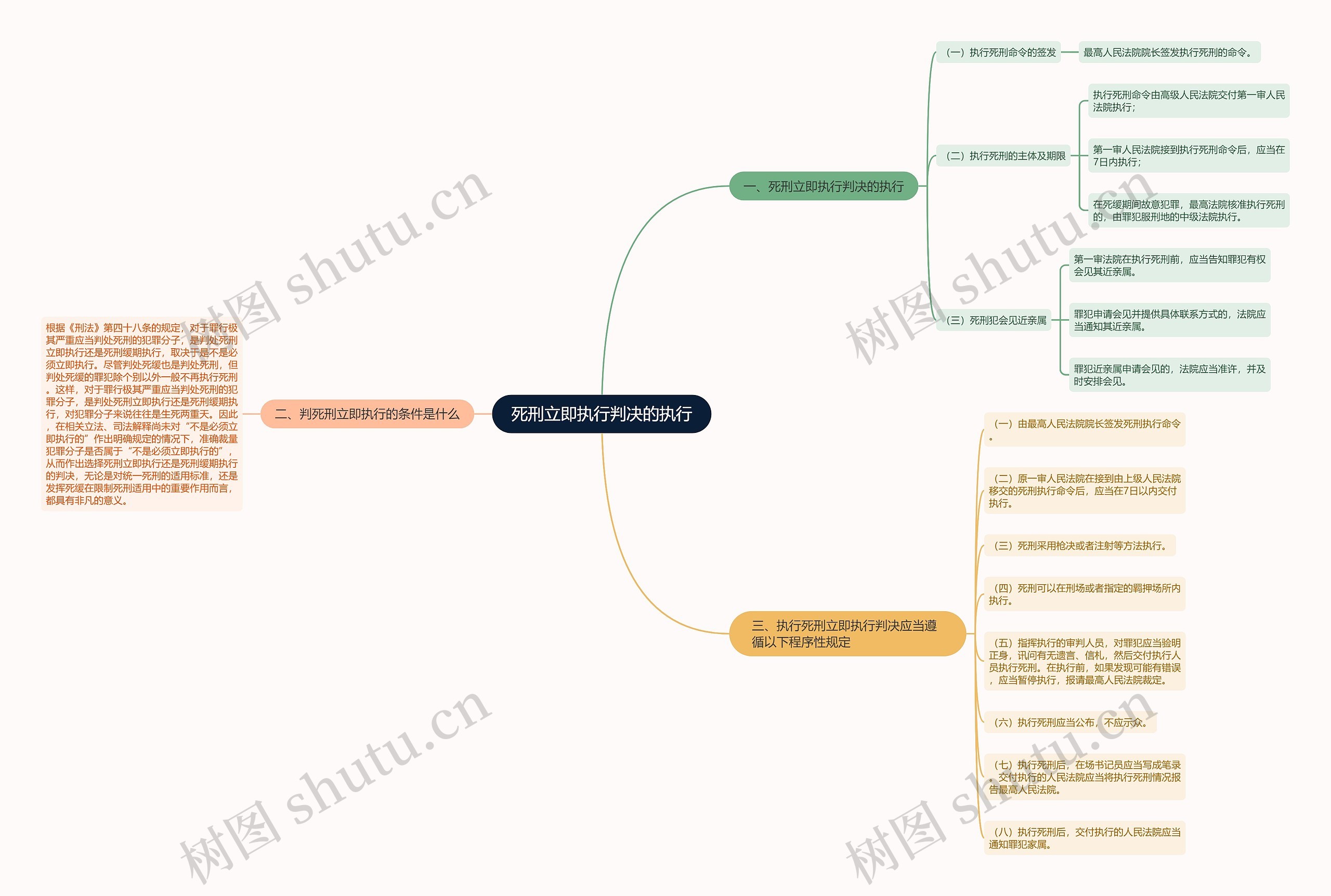 死刑立即执行判决的执行思维导图