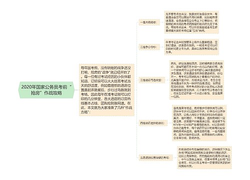 2020年国家公务员考前“抢房”作战攻略