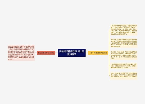 完善拆迁补偿政策 制止抢盖加盖风