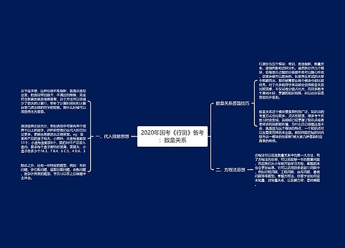 2020年国考《行测》备考：数量关系