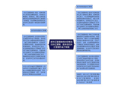 新外汇管理条例对经常项目外汇管理、资本项目外汇管理作出了新规