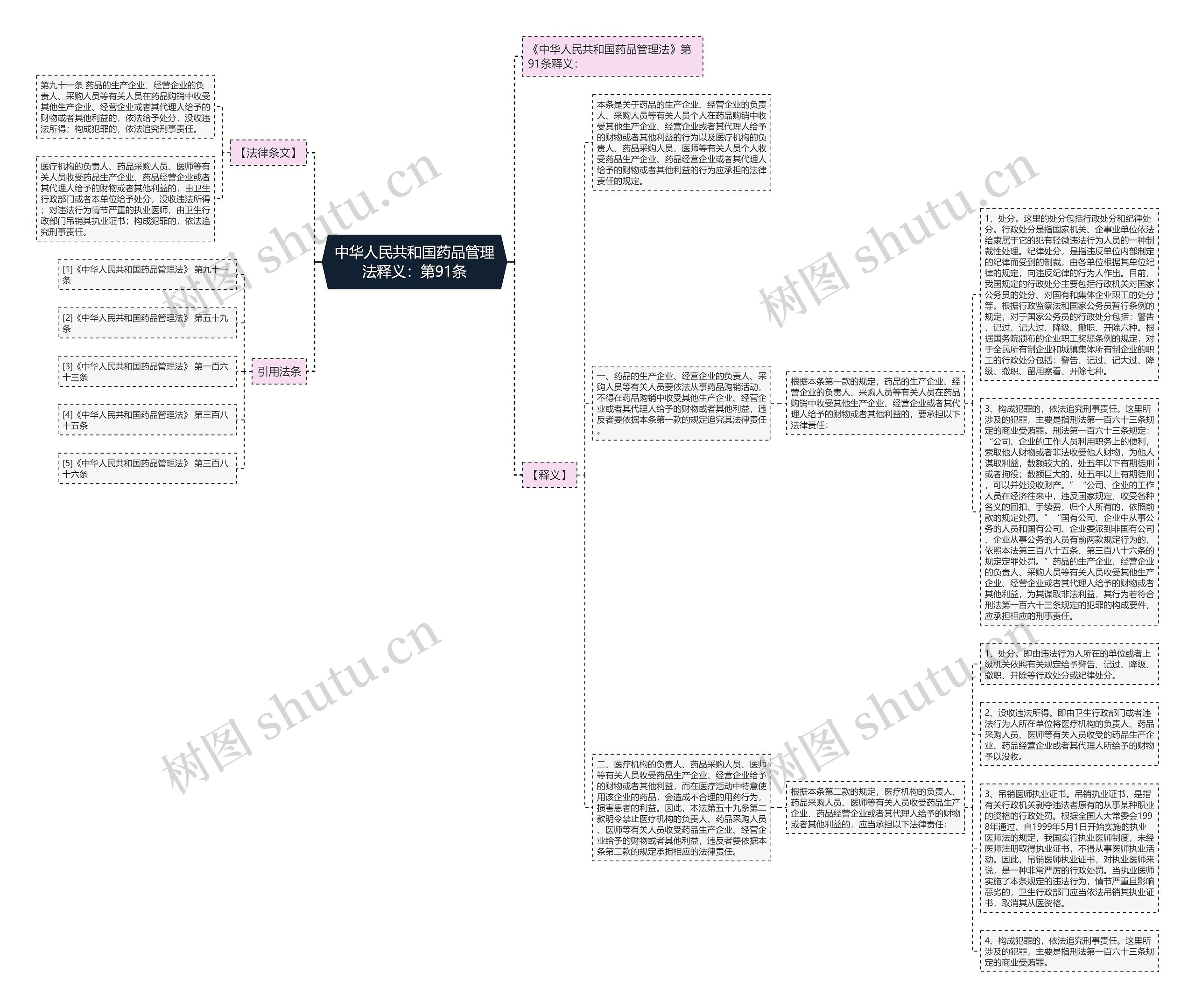 中华人民共和国药品管理法释义：第91条思维导图
