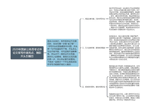 2020年国家公务员考试申论文章写作增亮点，精彩开头引瞩目