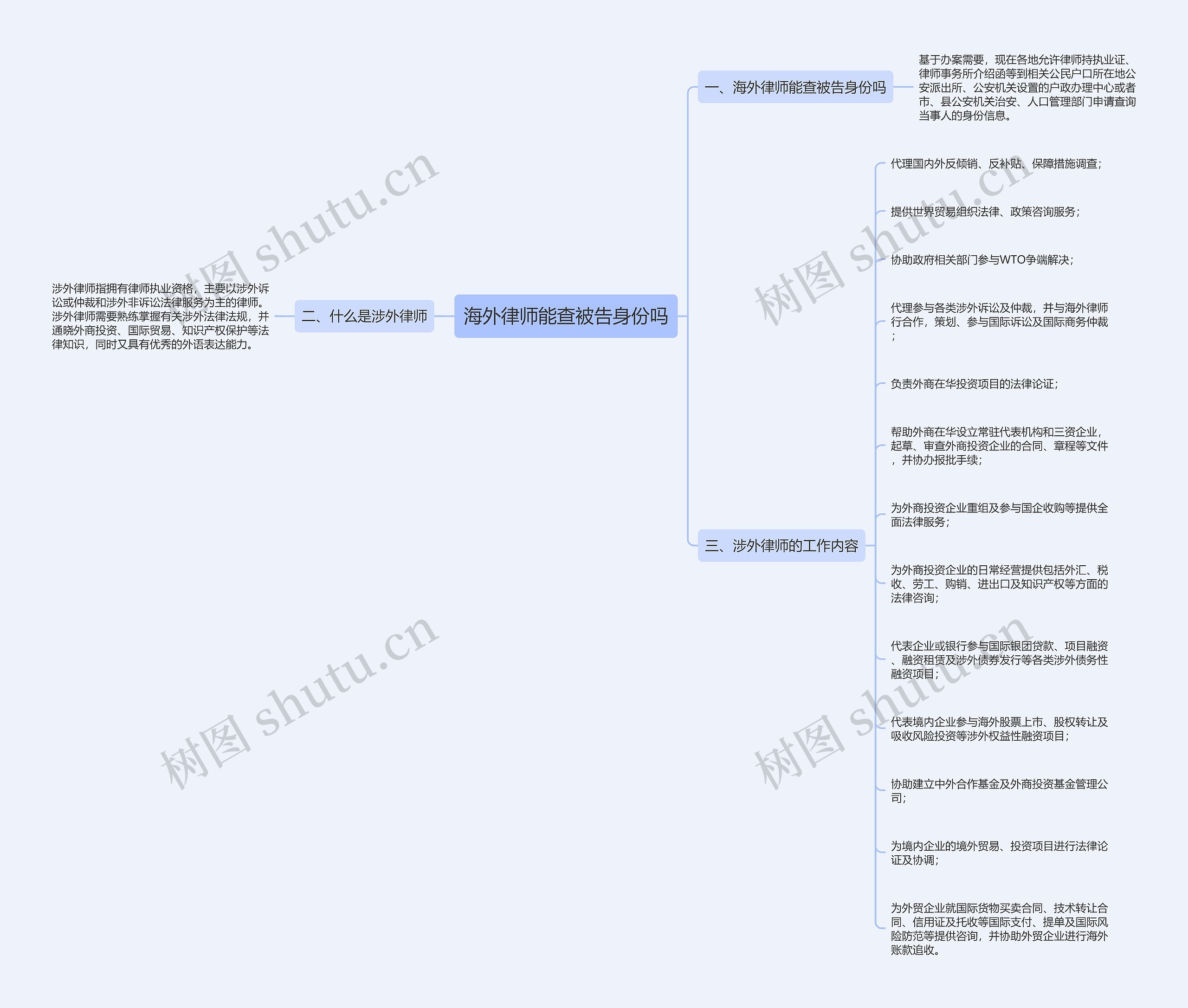 海外律师能查被告身份吗思维导图