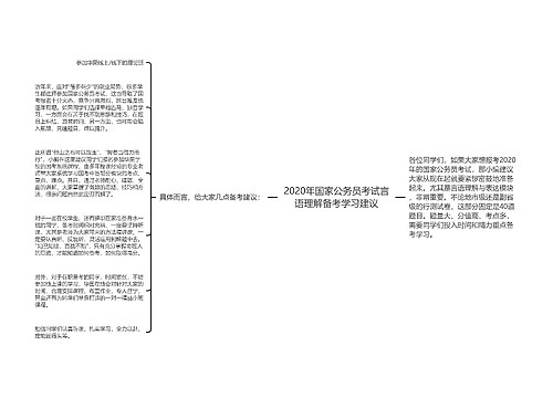 2020年国家公务员考试言语理解备考学习建议