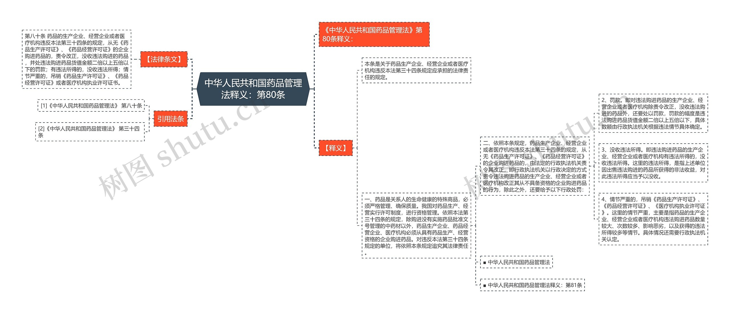 中华人民共和国药品管理法释义：第80条思维导图