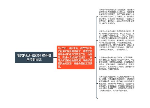 落实拆迁补偿政策 确保群众按时回迁