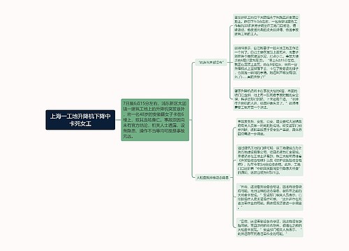 上海一工地升降机下降中卡死女工