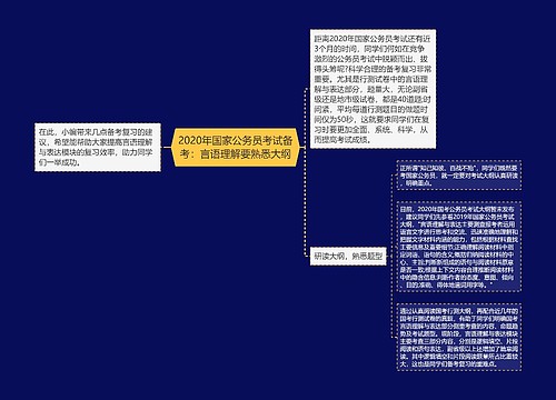 2020年国家公务员考试备考：言语理解要熟悉大纲