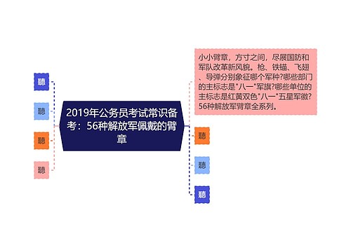 2019年公务员考试常识备考：56种解放军佩戴的臂章