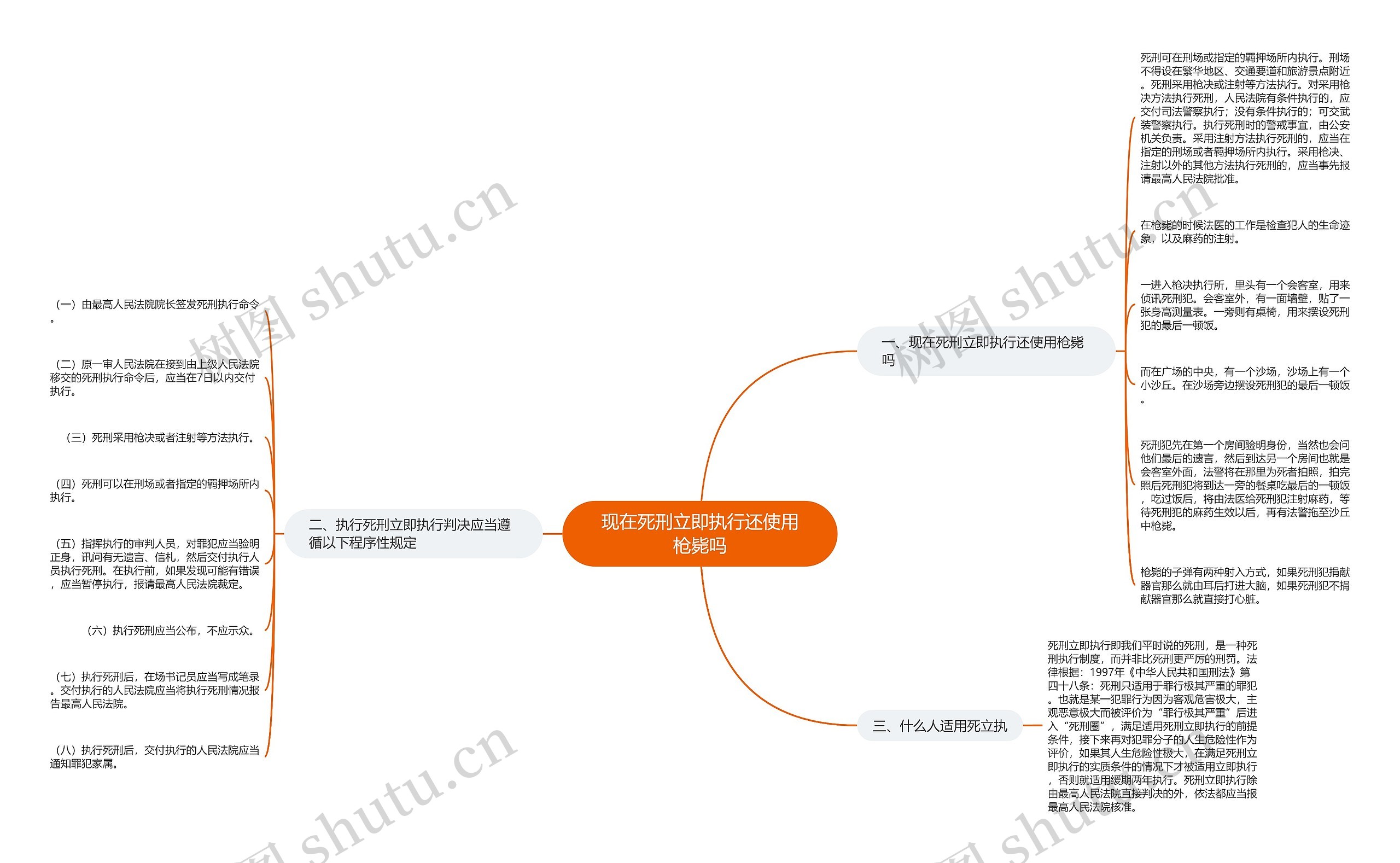 现在死刑立即执行还使用枪毙吗思维导图