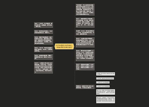 2020年国家公务员考试：明清时期历史常识速记