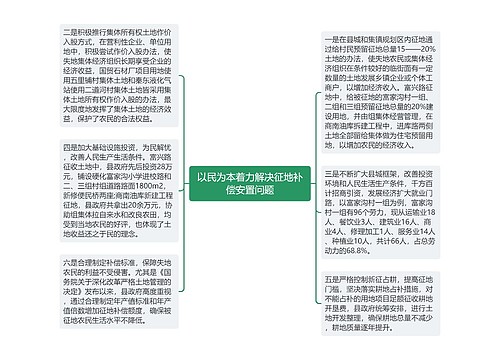 以民为本着力解决征地补偿安置问题