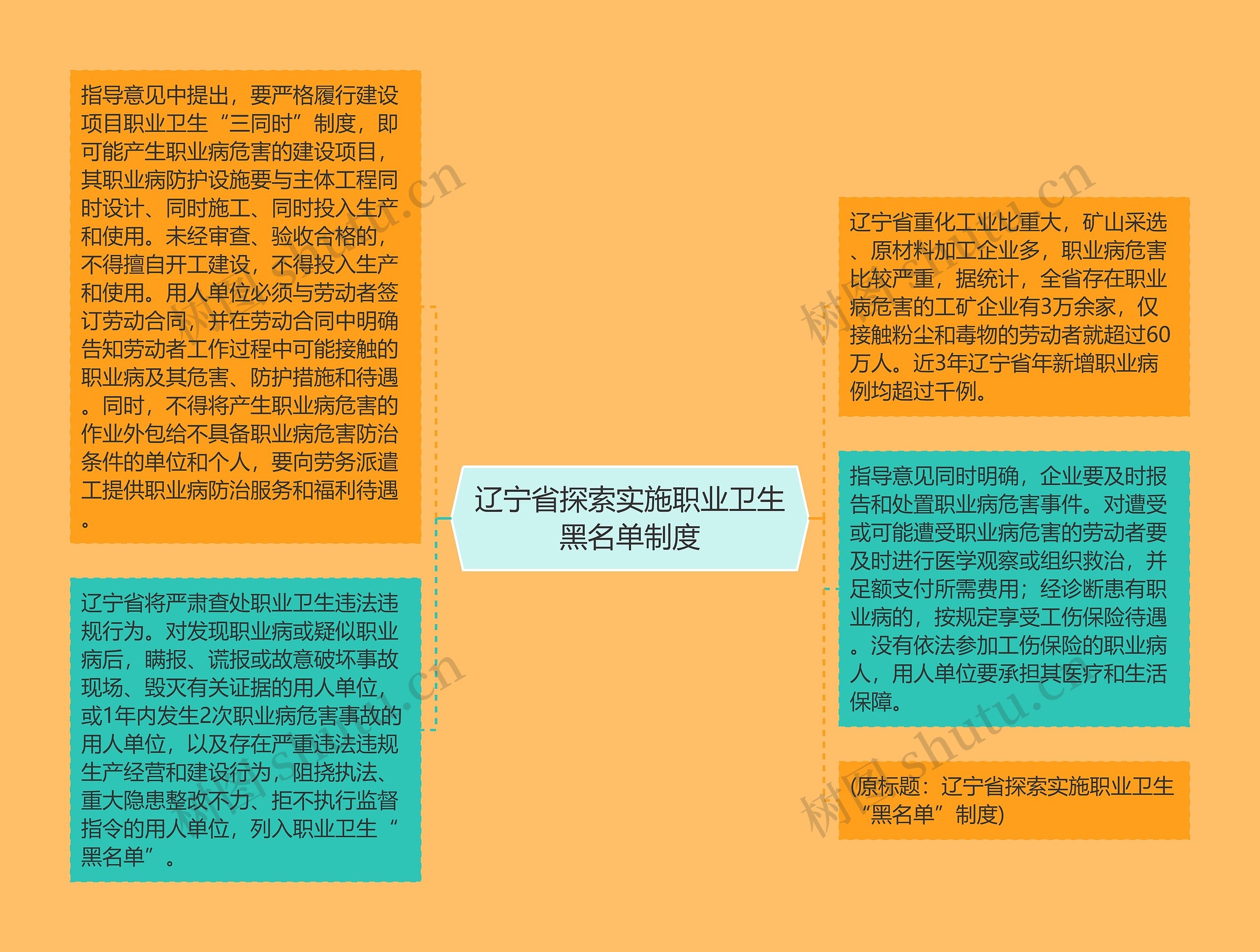 辽宁省探索实施职业卫生黑名单制度思维导图