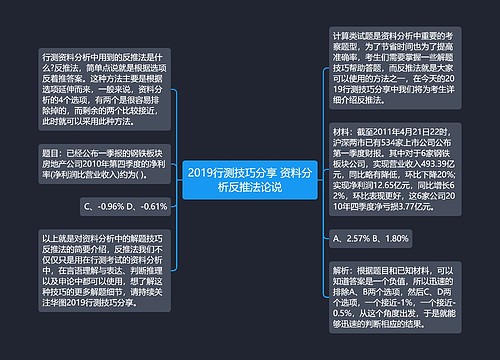 2019行测技巧分享 资料分析反推法论说