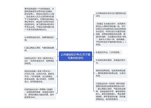 公共基础知识考点:关于描写贵州的诗句