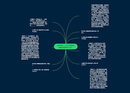 老师指导：2020年国考逻辑填空题眼怎么找？