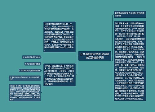 公共基础知识备考:公司分立后的债务承担