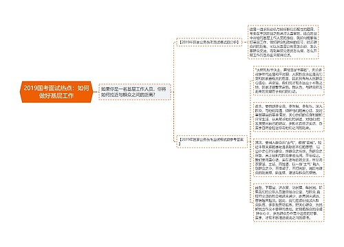 2019国考面试热点：如何做好基层工作