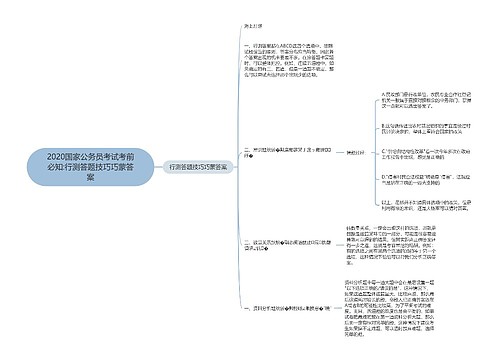 2020国家公务员考试考前必知:行测答题技巧巧蒙答案