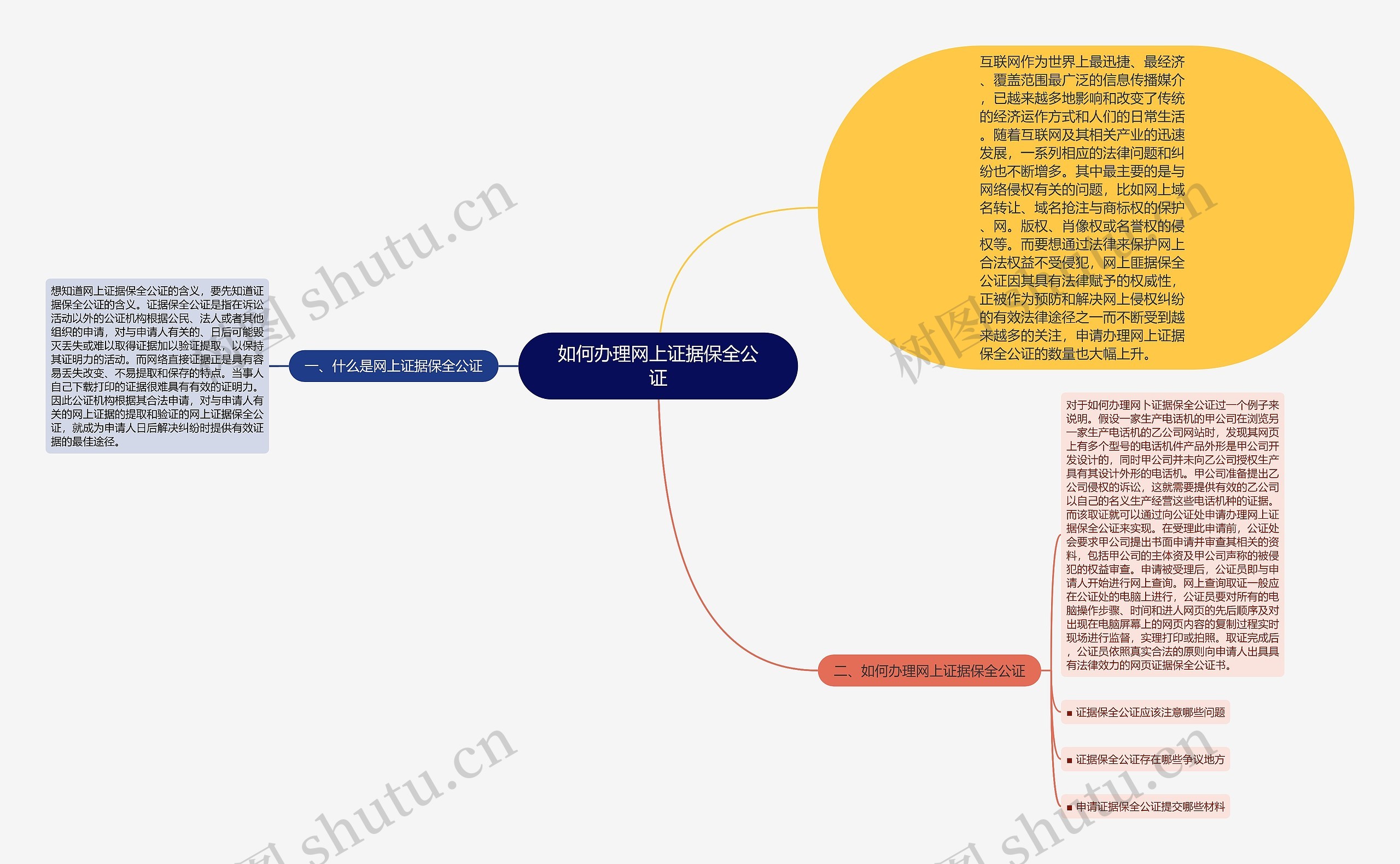 如何办理网上证据保全公证思维导图