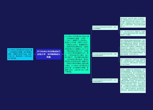 2018吉林公务员面试技巧经验分享：如何破面成为面霸