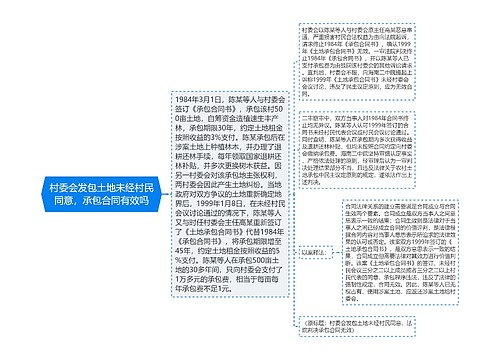 村委会发包土地未经村民同意，承包合同有效吗