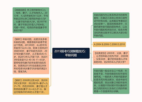 2019国考行测解题技巧：年龄问题