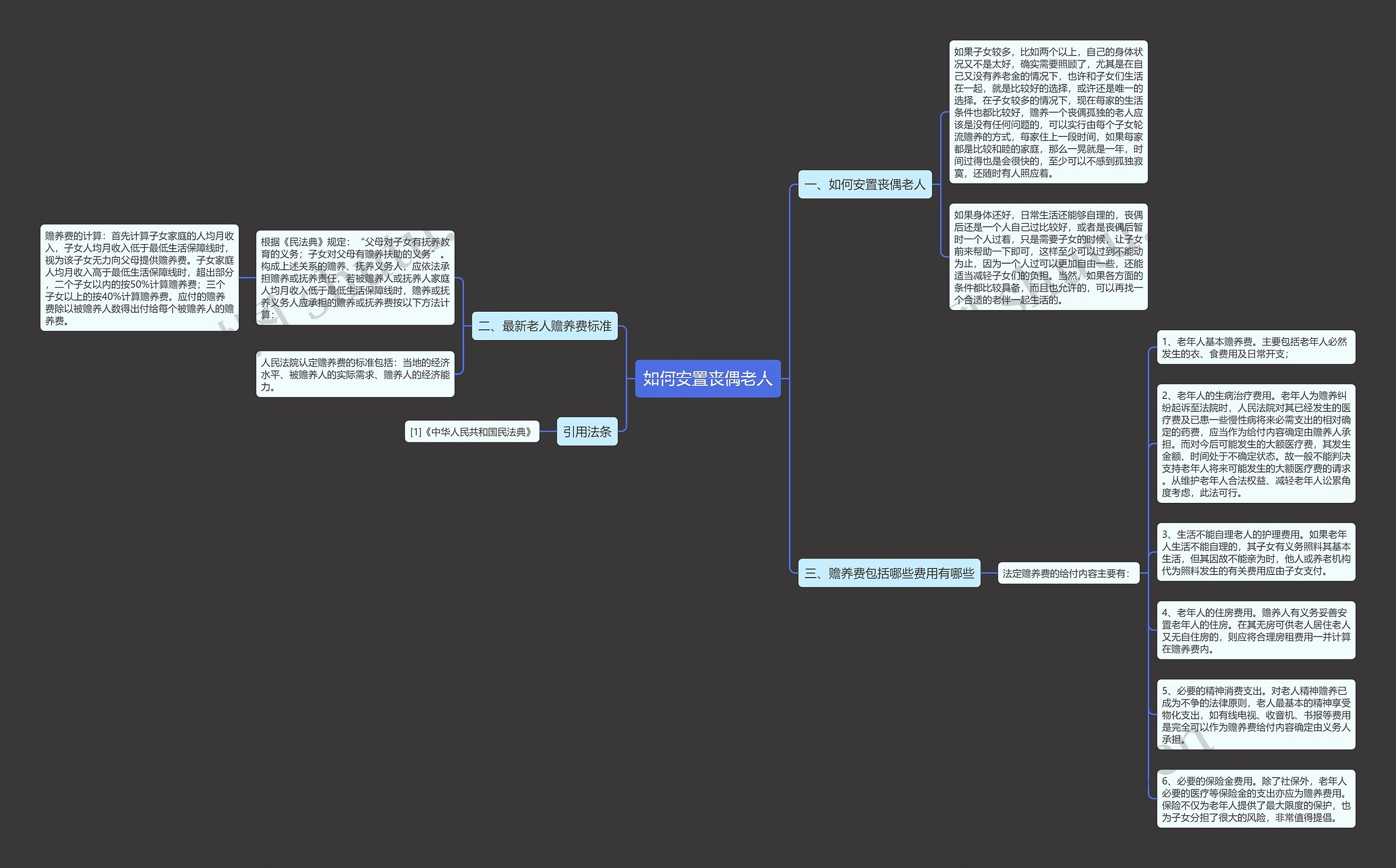 如何安置丧偶老人思维导图