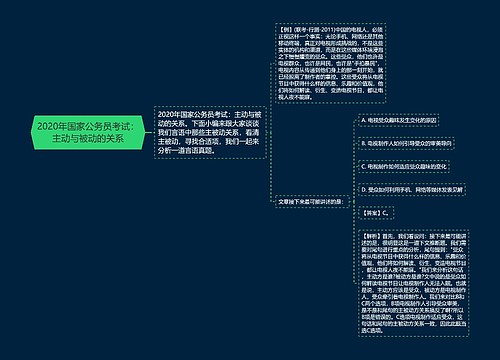 2020年国家公务员考试：主动与被动的关系