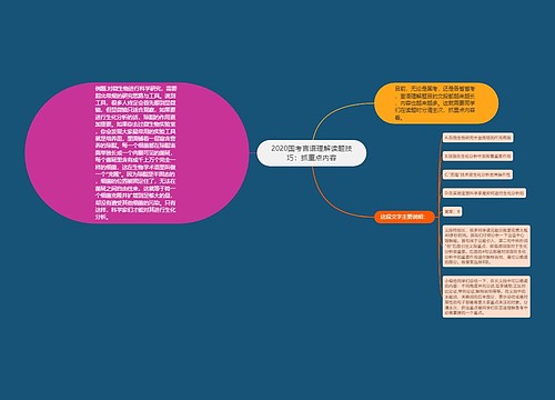 2020国考言语理解读题技巧：抓重点内容