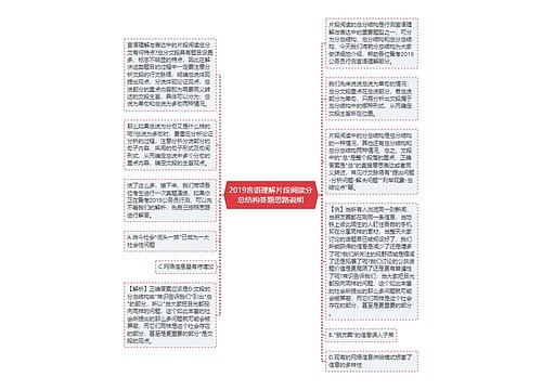 2019言语理解片段阅读分总结构答题思路说明