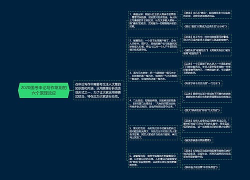 2020国考申论写作常用的六个原理效应