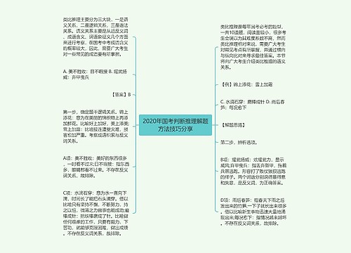 2020年国考判断推理解题方法技巧分享