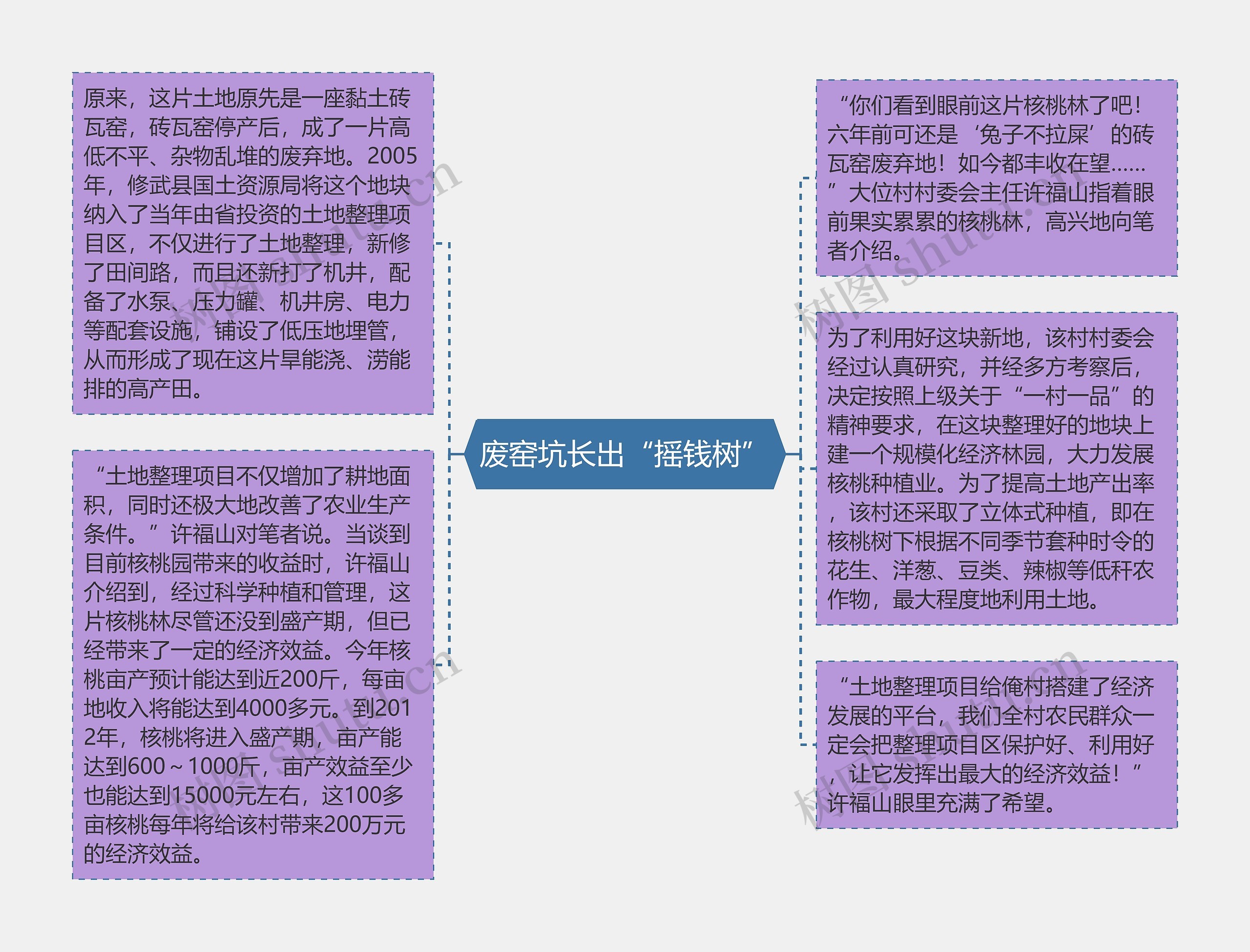 废窑坑长出“摇钱树”思维导图