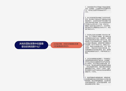 关税在国际贸易中的重要壁垒的原因是什么？