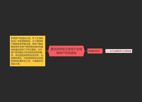 重庆政府发文承诺不会强制转户农民退地