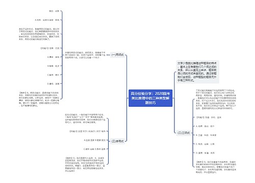 高分经验分享：2020国考类比推理中的三种类型解题技巧