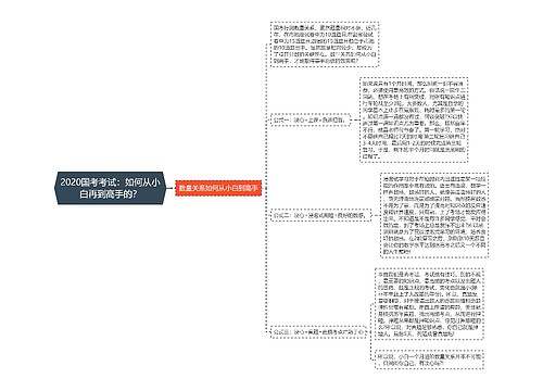 2020国考考试：如何从小白再到高手的？