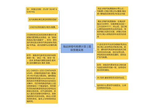 海运拼箱亏舱费计算 | 国际贸易实务