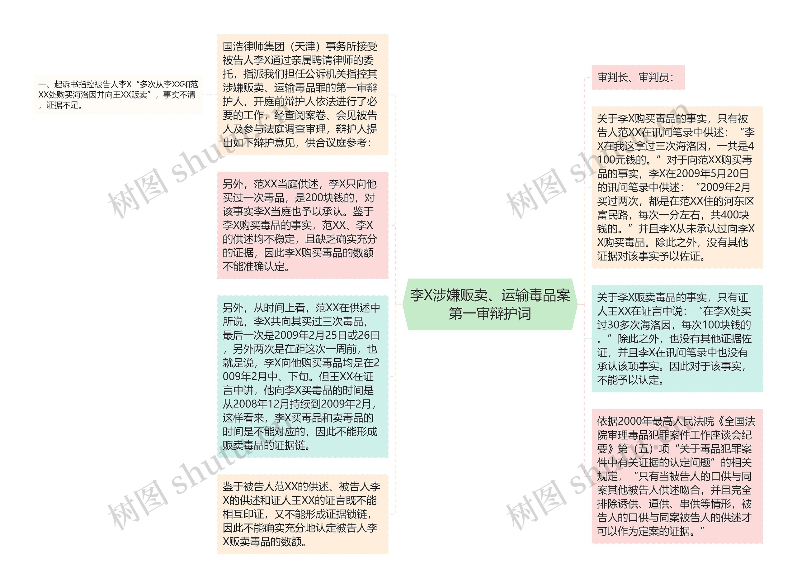 李X涉嫌贩卖、运输毒品案第一审辩护词