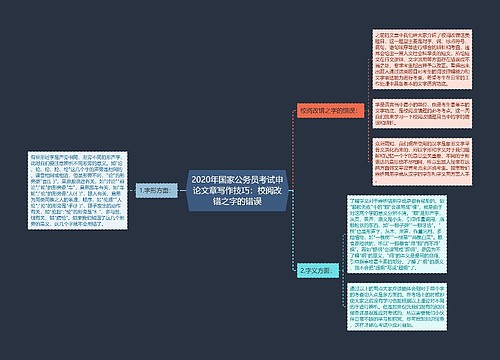 2020年国家公务员考试申论文章写作技巧：校阅改错之字的错误