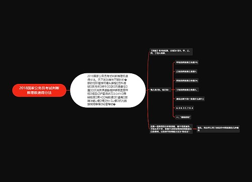 2018国家公务员考试判断推理极速得分法