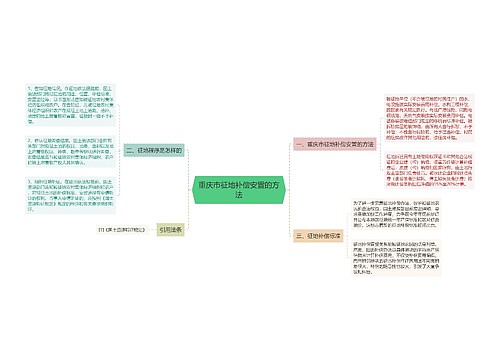 重庆市征地补偿安置的方法