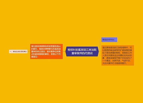 相邻纠纷案发回江岸法院重审案件的代理词