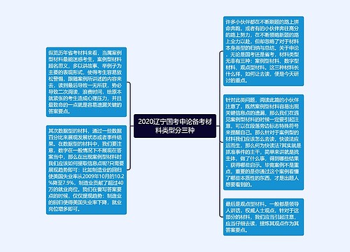 2020辽宁国考申论备考材料类型分三种