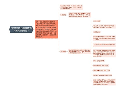 2020年国考行测数量关系鸡兔同笼问题技巧